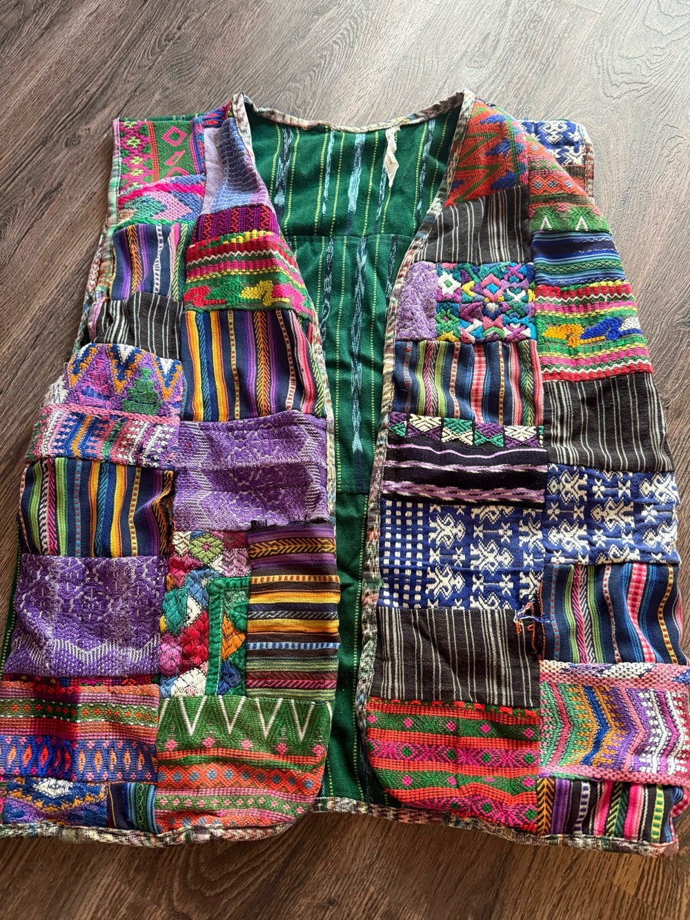 Vintage RARE Boho Patchwork Multicolor Vest - Women's Sleeveless Jacket